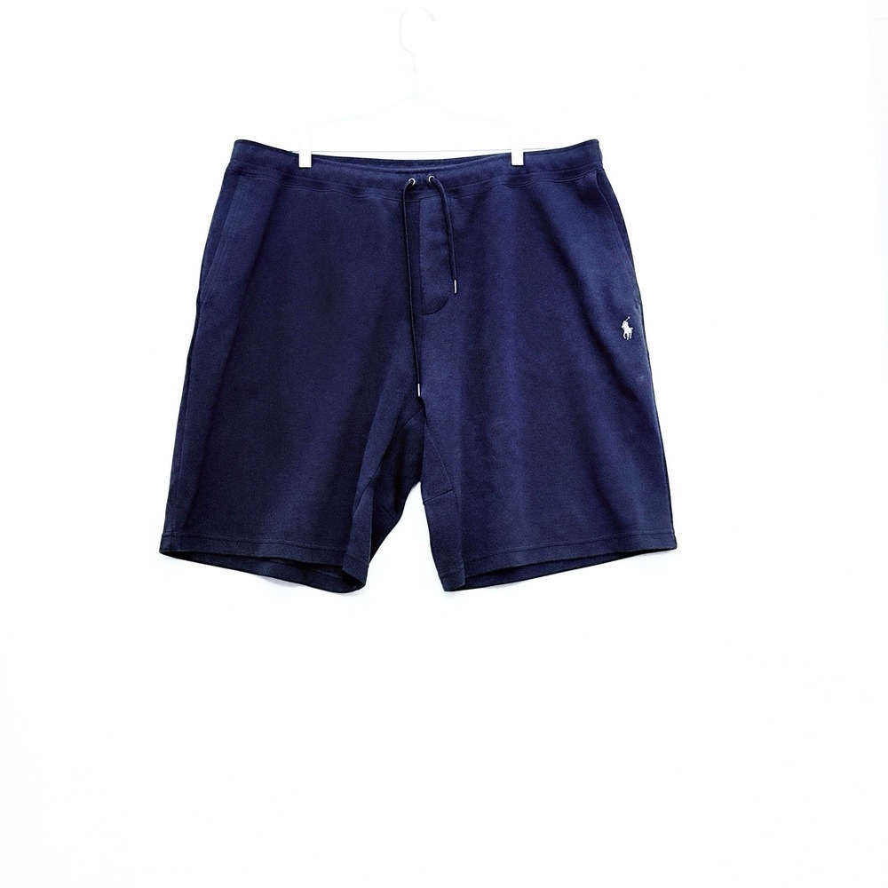 Polo Ralph Lauren Sweat Shorts Mens 2XB Navy Blue Double Knit Casual Lounge Pony